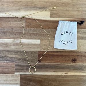 Madewell adjustable hoop gold-plated necklace with Bien Fait pouch